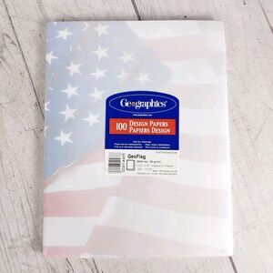 BRAND NEW - Geographics US AMERICAN FLAG Design 100 Sheet RARE Letterhead, Paper